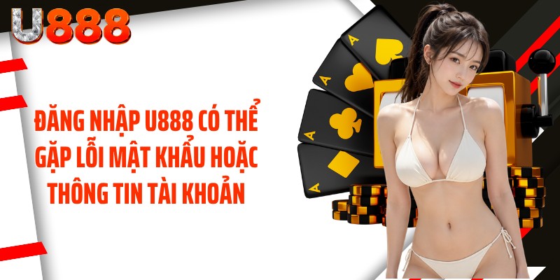 Đăng nhập U888 có thể gặp lỗi mật khẩu hoặc thông tin tài khoản